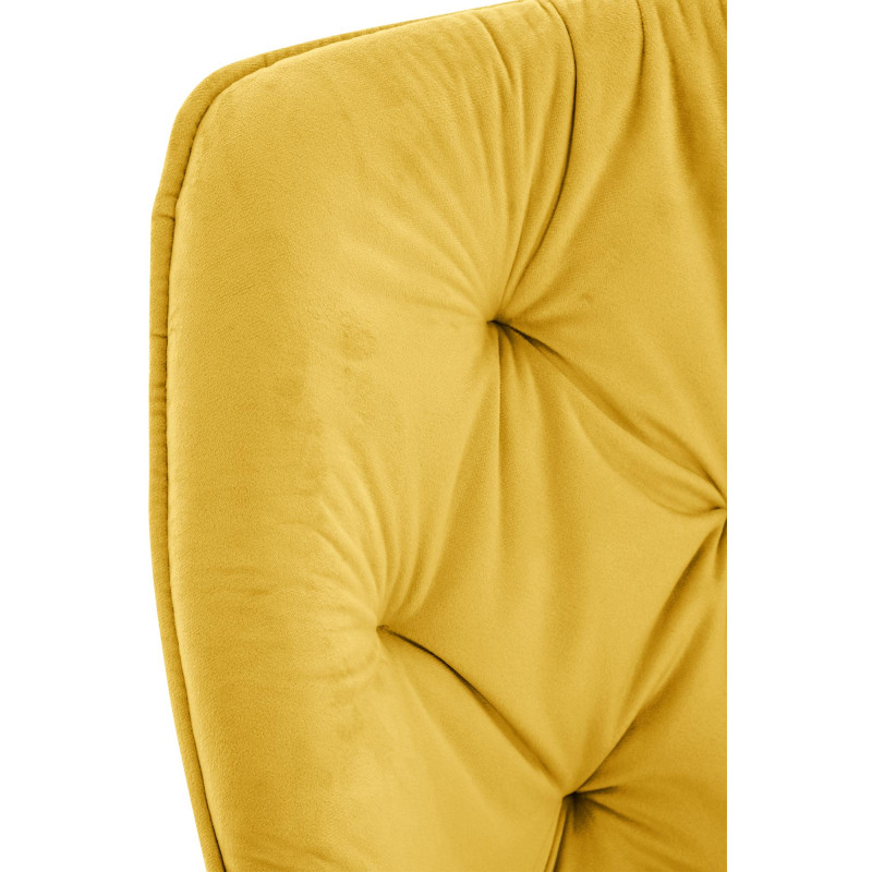 Chaise Tanna en velours jaune