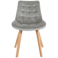 Ensemble de 2 chaises Brook en velours gris