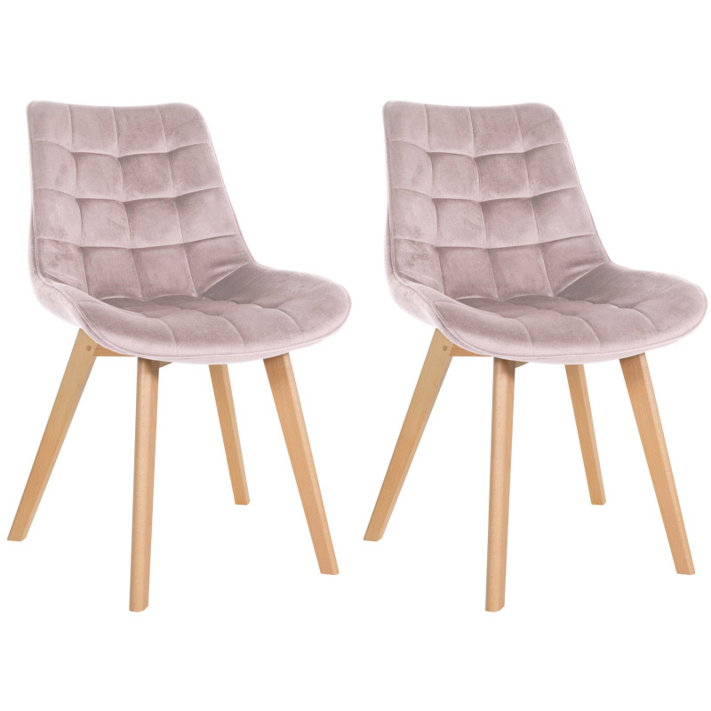 Lot de 2 chaises Brook velours rose