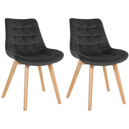 Lot de 2 chaises Brook en velours noir