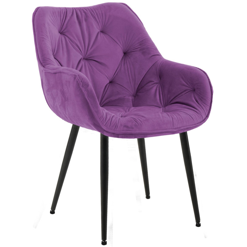 Fauteuil Tanna, velours, violet