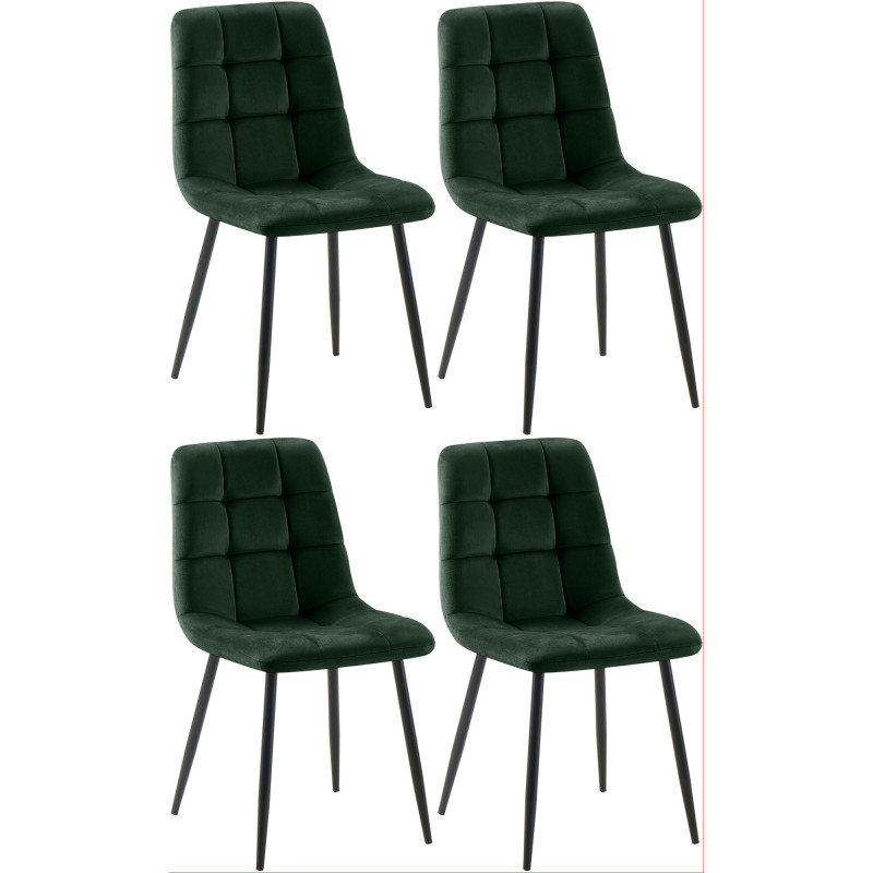 Ensemble de 4 chaises de salle à manger vert Antibes