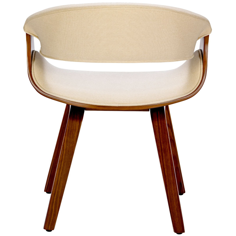 Chaise de salle à manger en tissu Foley noyer/crème