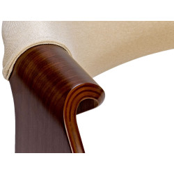 Chaise de salle à manger Foley, tissu noyer/crème