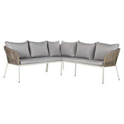 Meubles de jardin DKD Home Decor Blanc Marron Clair 190 x 190 x 70 cm