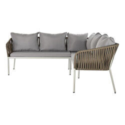 Meubles de jardin DKD Home Decor Blanc Marron Clair 190 x 190 x 70 cm