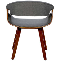 Chaise de salle à manger Foley en tissu noyer/gris