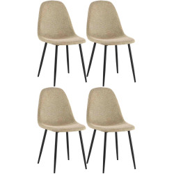 Lot de 4 chaises de salle à manger en tissu Napier taupe