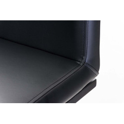 Tabouret de bar Panama B en cuir artificiel noir
