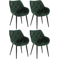 Lot de 4 chaises en velours Tanna en vert