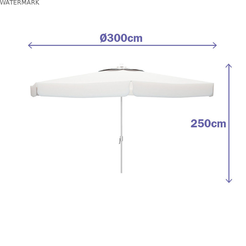 Parasol Marbueno Blanc Polyester Aluminium Ø 300 cm