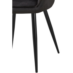 Chaise de salle à manger Boise en velours noir