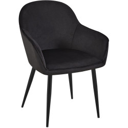 Chaise de salle à manger Boise en velours noir