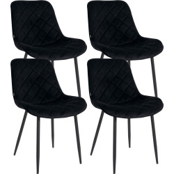 Lot de 4 chaises Springs velours noir