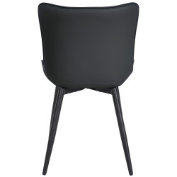 Lot de 2 chaises Largo, simili cuir noir