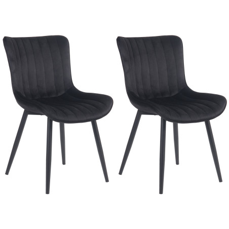 Ensemble de 2 fauteuils Largo en velours noir