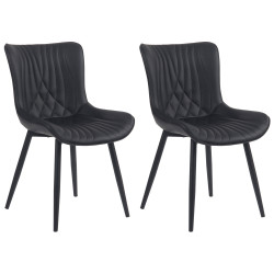 Lot de 2 chaises Brady, simili cuir noir