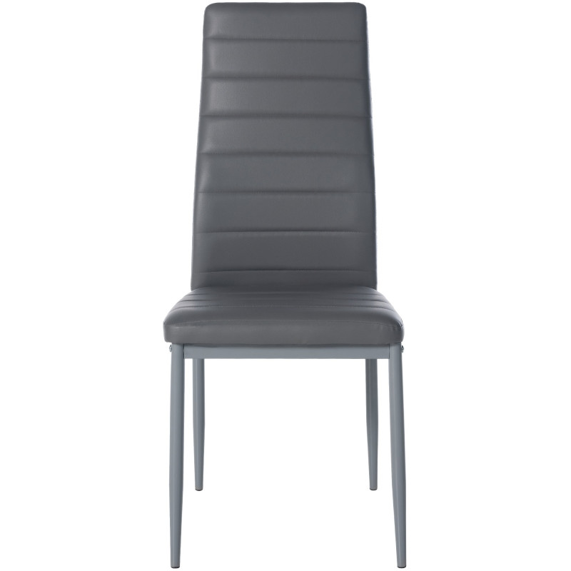 Lot de 4 chaises de salle à manger Mayfair, similicuir gris