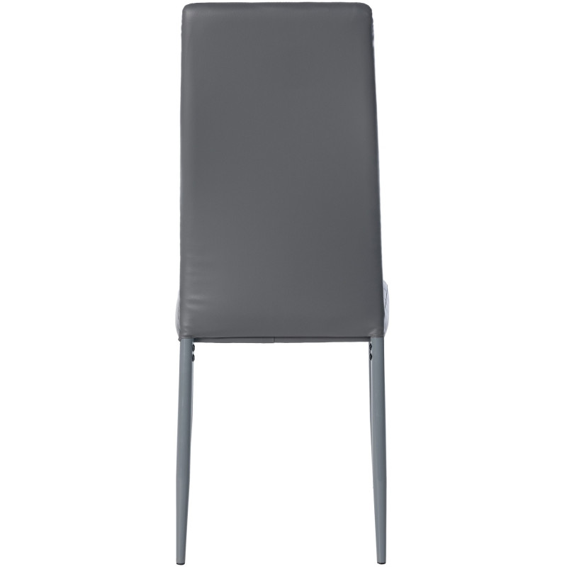 Lot de 4 chaises de salle à manger Mayfair, similicuir gris