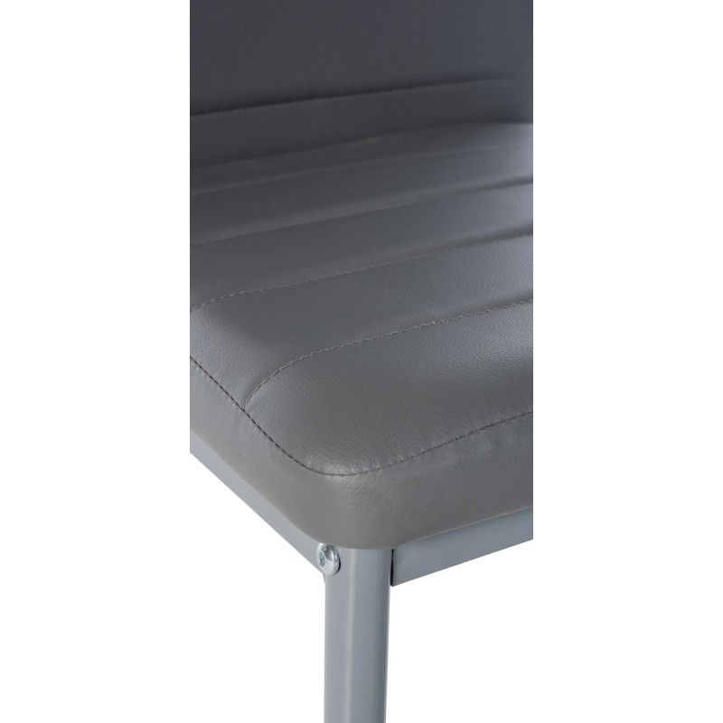 Lot de 4 chaises de salle à manger Mayfair, similicuir gris