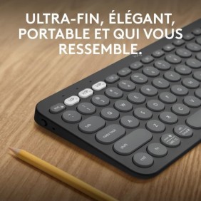 Clavier - Sans fil - Logitech - Pebble Keys 2 K380s - Bouton Easy-switch - Graphite