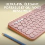 Clavier - Sans fil - Logitech - Pebble Keys 2 K380s - Bouton Easy-switch - Rose