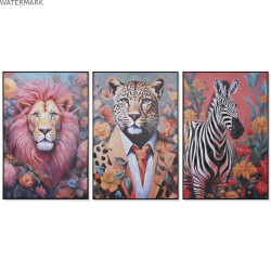 Cadre Home ESPRIT Animal Moderne 82 x 4 x 122 cm (3 Unités)