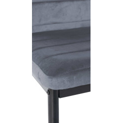 Ensemble de 6 chaises de salle à manger Mayfair en velours gris clair
