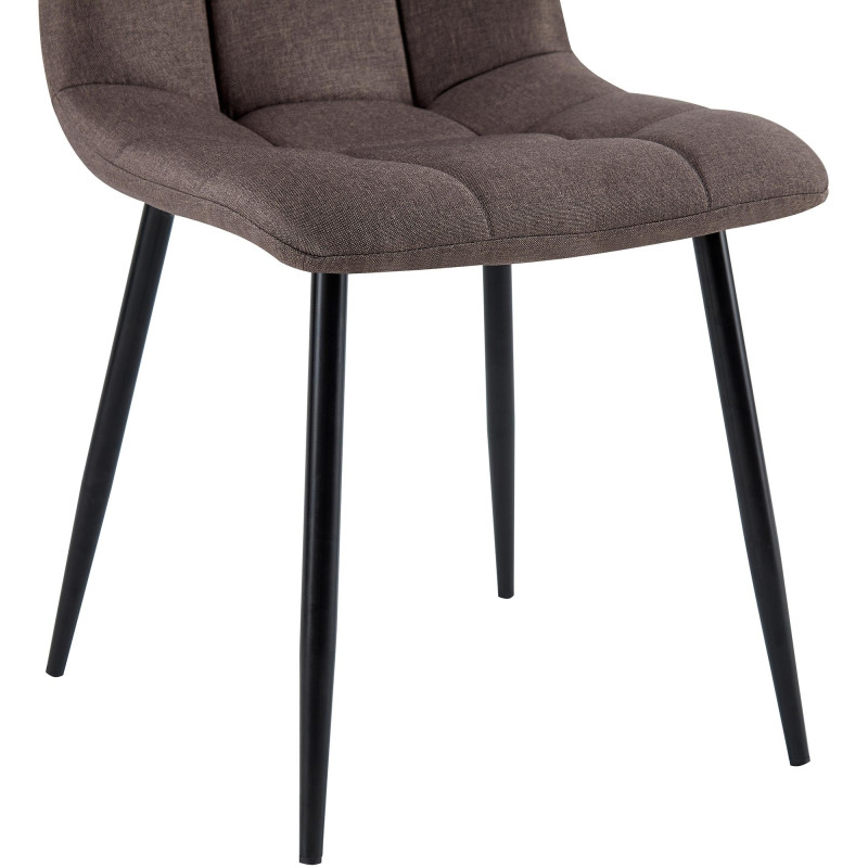Ensemble de 4 chaises de salle à manger Antibes, tissu marron