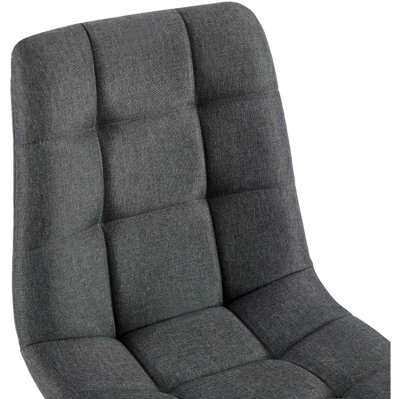 Lot de 4 chaises de salle à manger en tissu Antibes gris foncé
