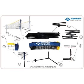 Set de Speedbadminton - SCHILDKRÖT - Set Combi filet - 300x 155cm