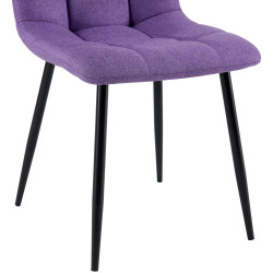 Lot de 4 chaises de salle à manger en tissu Antibes violet