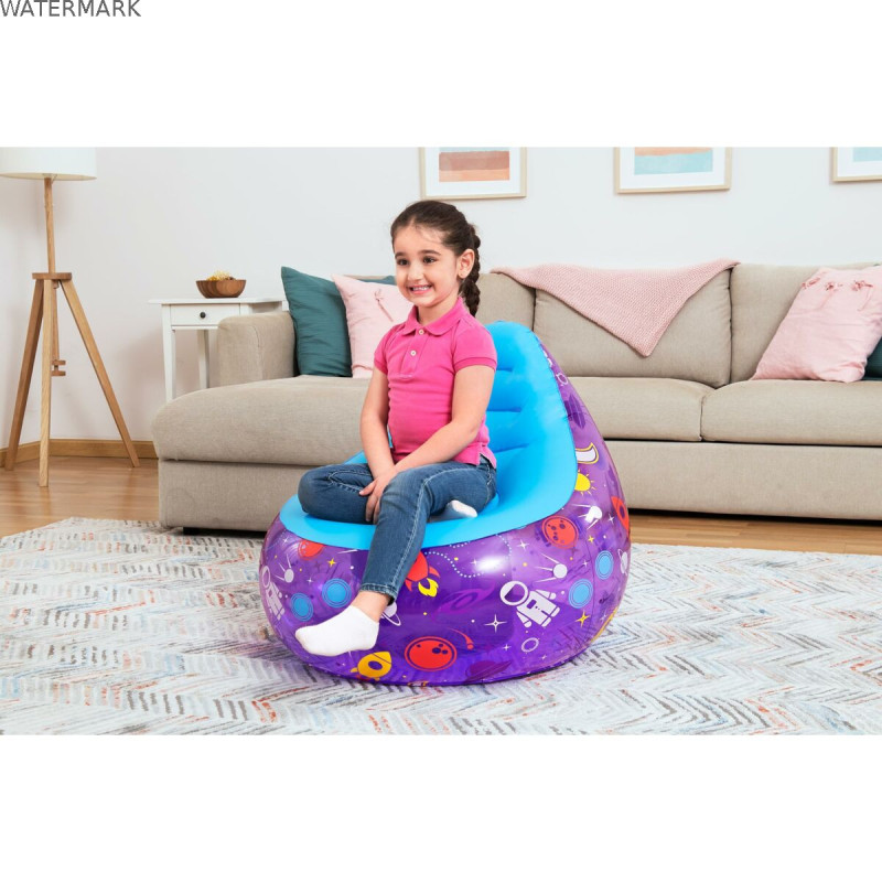 Bestway Fauteuil Gonflable avec Lumières Led Spatiales 72x72x64 cm +3 Ans Intérieur et Jardin 75122