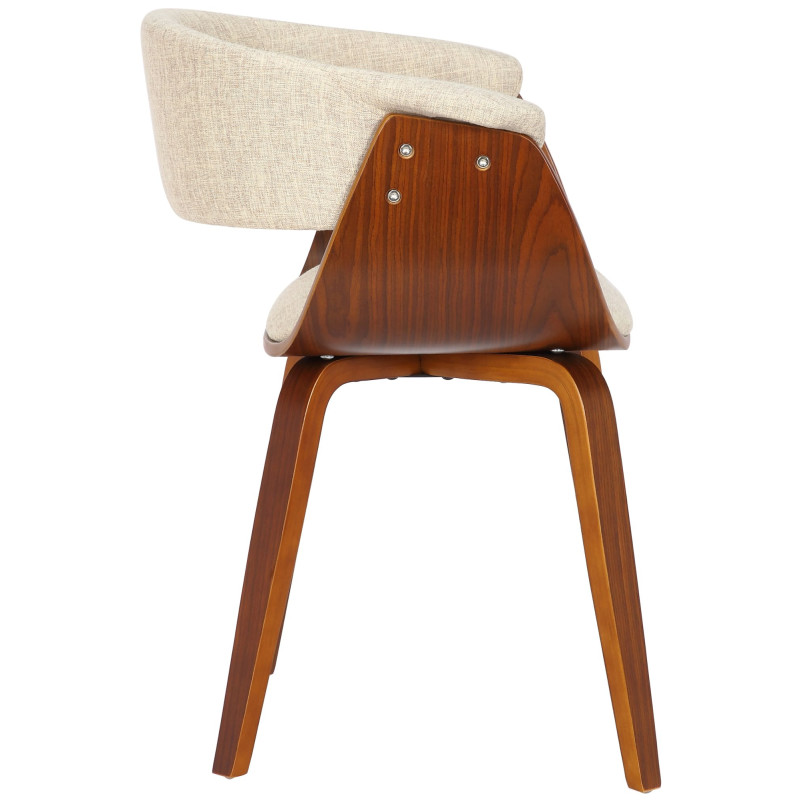 Lot de 2 chaises Bruce, tissu noyer/crème