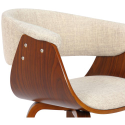 Ensemble de 2 chaises Bruce, tissu noyer/crème