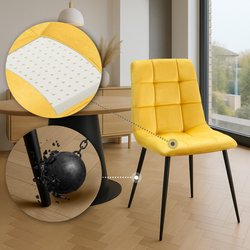 Chaise de salle à manger Antibes jaune