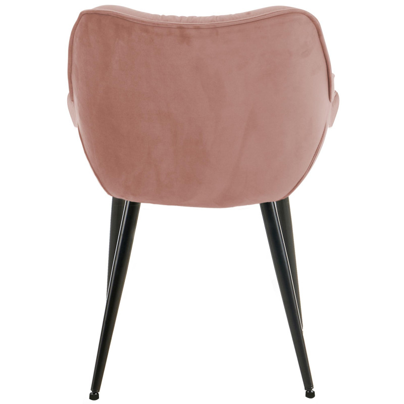 Chaise Tanna en velours rose