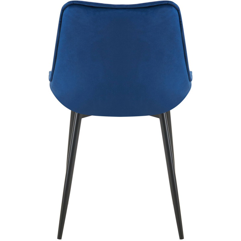 Chaise de salle à manger Wallace en velours bleu