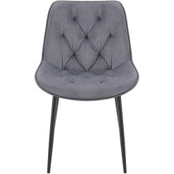 Chaise de salle à manger Wallace, velours gris foncé