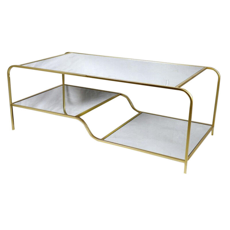 Table Basse DKD Home Decor Glamour Doré Métal Miroir 120 x 60 x 45 cm