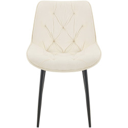 Chaise de salle à manger Wallace en velours crème