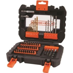 Coffret Perçage Vissage BLACK+DECKER - A7232-XJ - 50 Accessoires - Forets, Embouts, Fraise