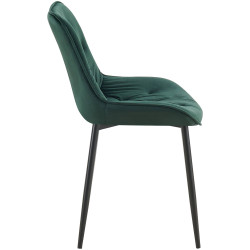 Chaise de salle à manger Wallace en velours vert