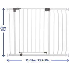 Barriere de sécurité et extension 18 cm - DREAMBABY - LIBERTY - 1 barriere + 1 extension - 93-99 cm - Blanc