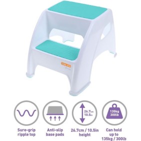 Tabouret marchepied - DREAMBABY - Toddler & Me 2 Up - Antidérapant et texturé - Jusqu'a 145 kg pour les petits et les adultes - 