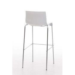 Tabouret de bar chromé Hoover avec cadre à 4 pieds blanc