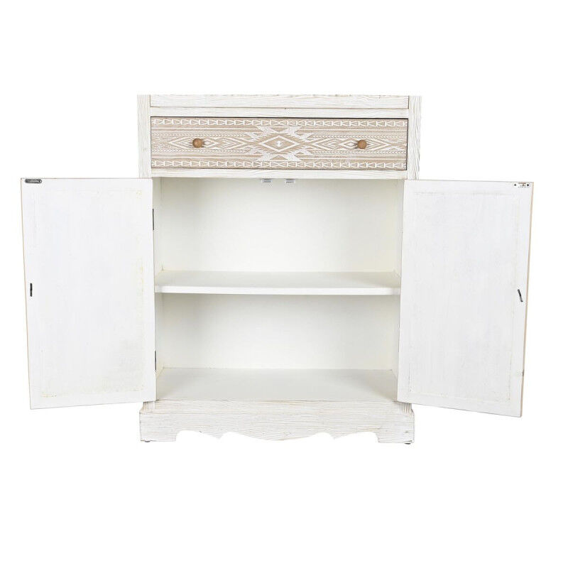Armoire DKD Home Decor Blanc Naturel Verre Sapin 86 x 40 x 180 cm 80 x 42 x 180 cm