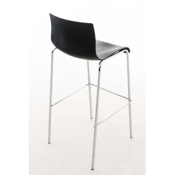Tabouret de bar chromé Hoover avec cadre à 4 pieds noir