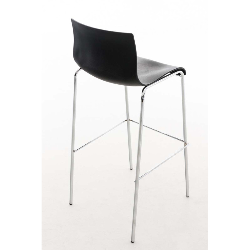 Tabouret de bar chromé Hoover avec cadre à 4 pieds noir