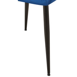 Lot de 2 chaises de salle à manger Emia en velours bleu